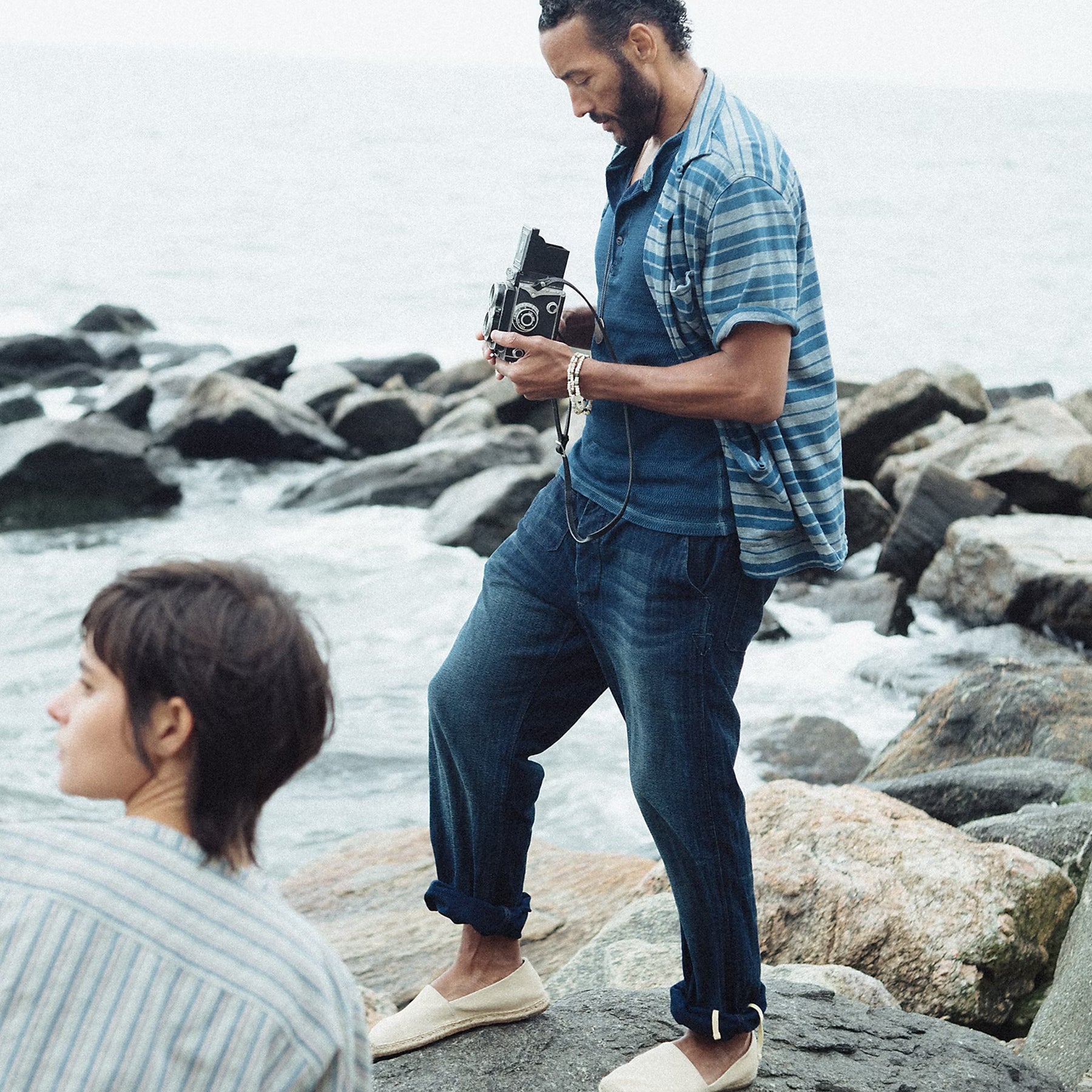 Indigo Striped Jersey Camp Shirt – Jupiter and Main