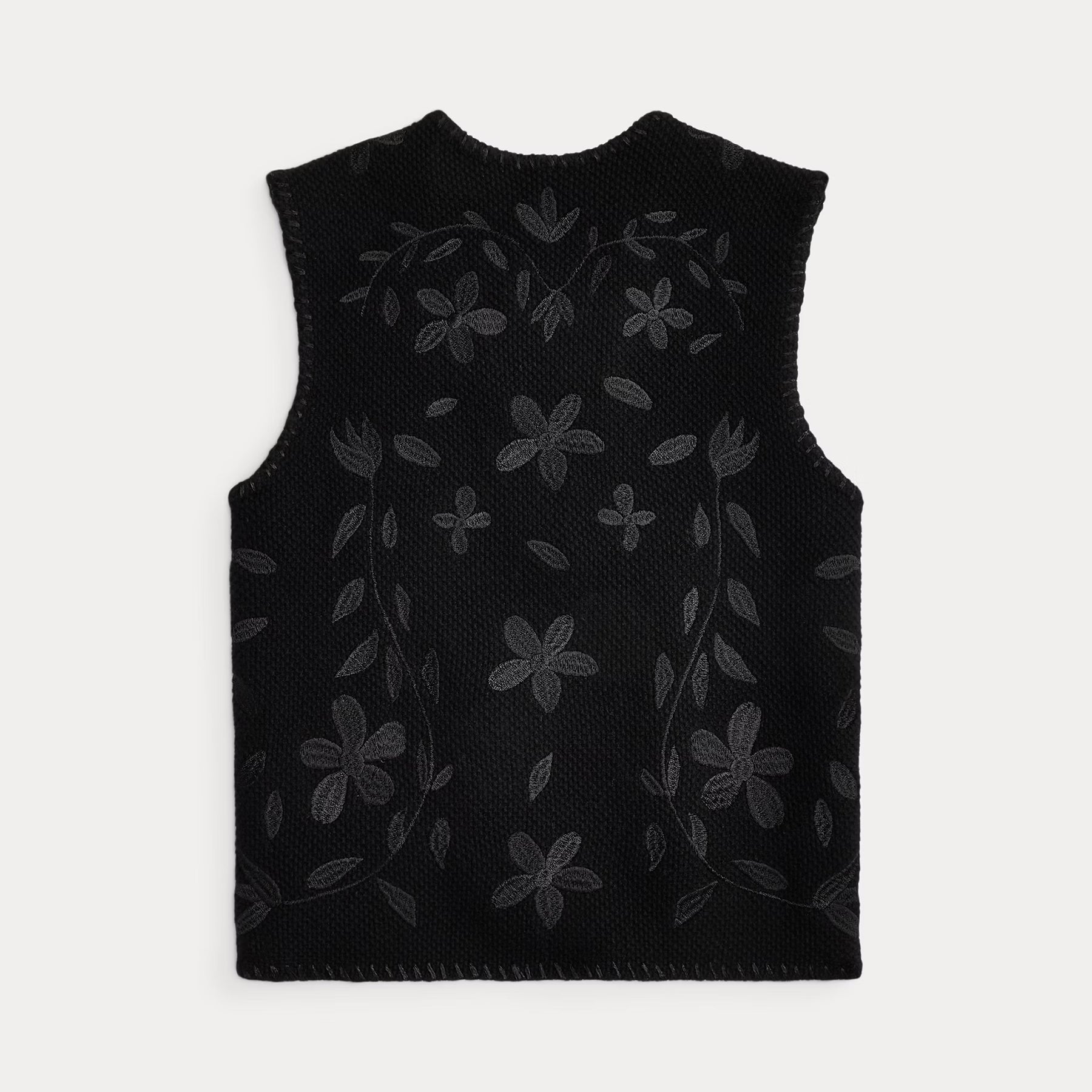 Embroidered Wool-Cashmere Vest in Vintage Black – Jupiter and Main