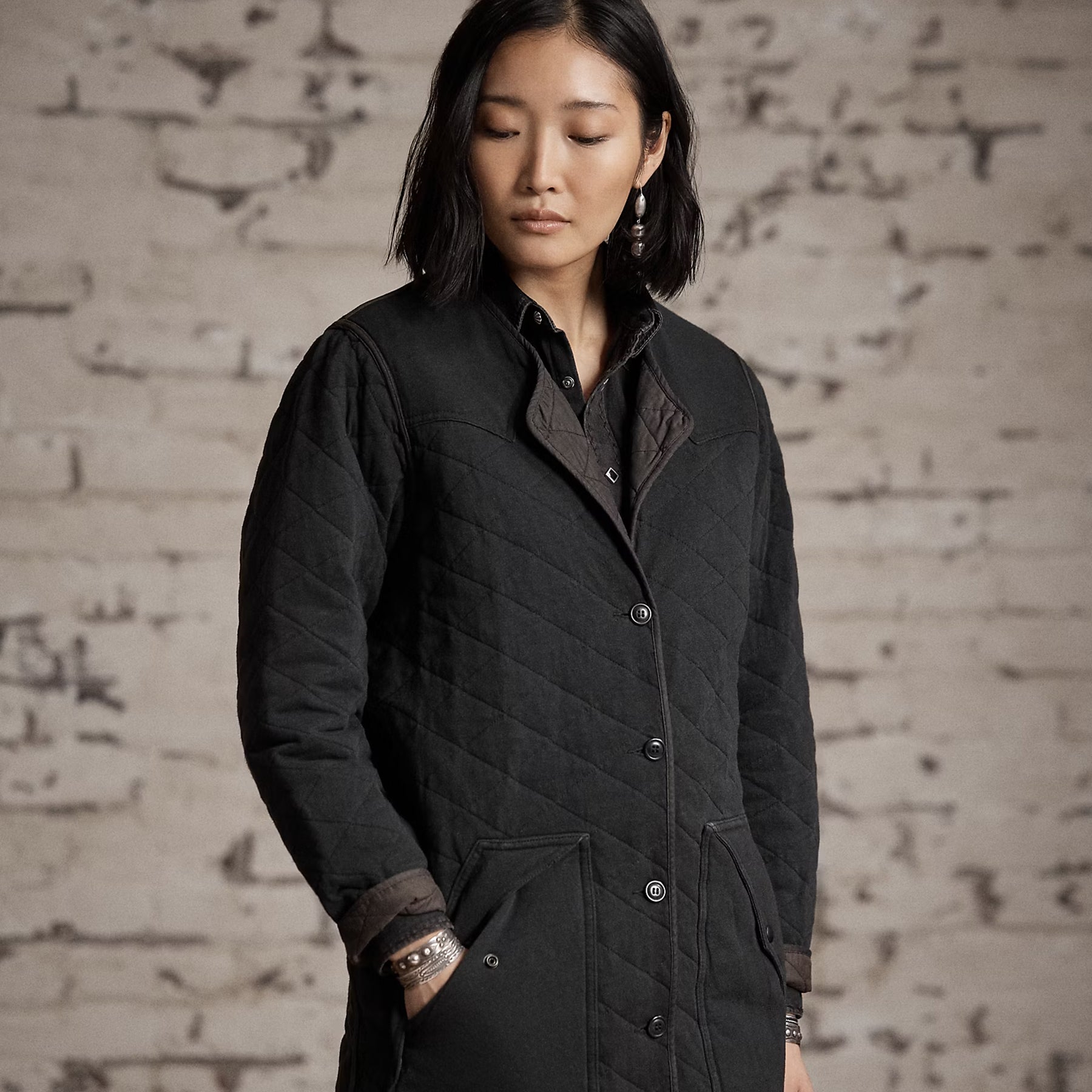 Quilted Cotton-Linen Liner Jacket in Vintage Black – Jupiter and Main