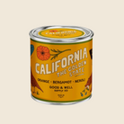 Candle with 'California The Golden State' label on a white background