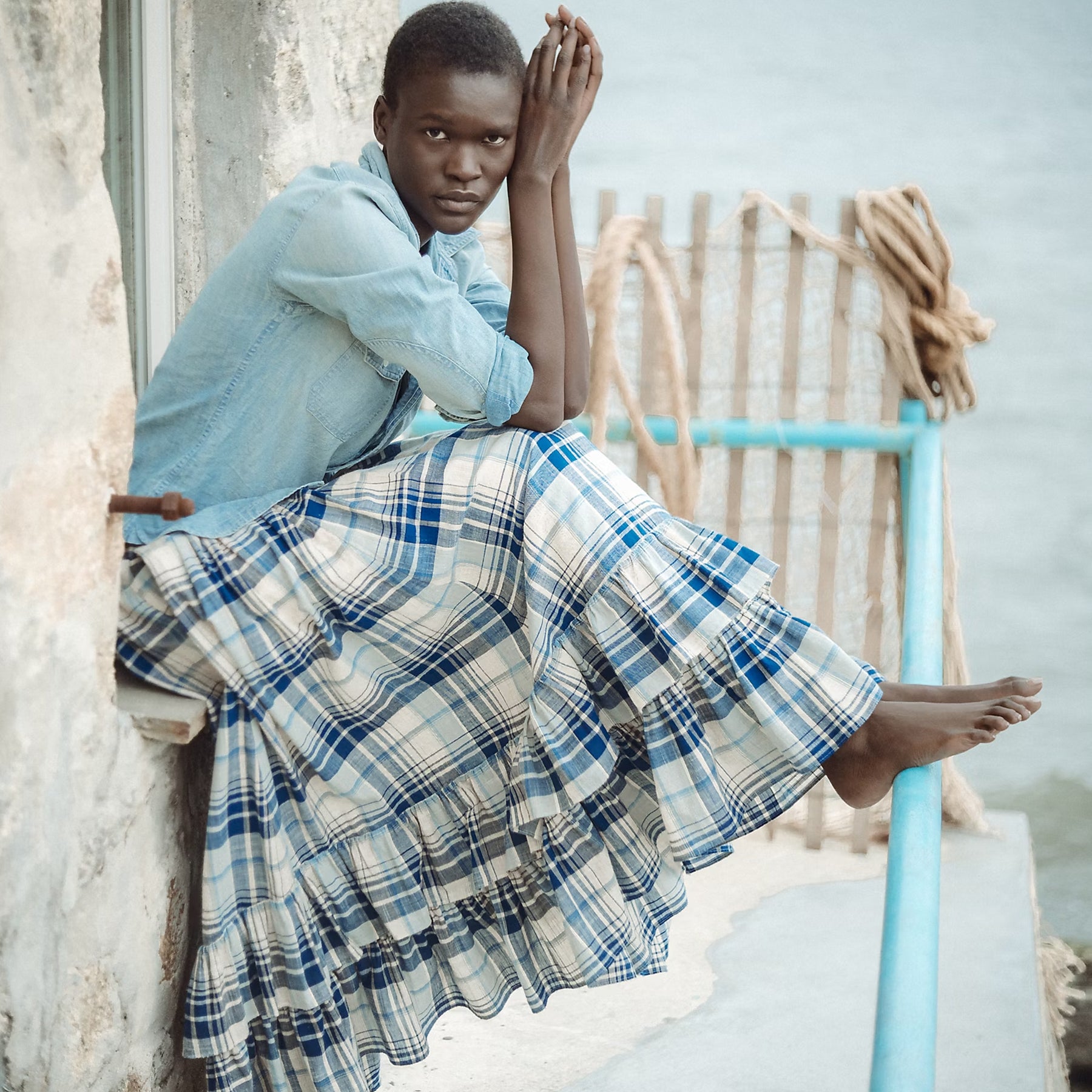 Indigo Plaid Cotton Voile Skirt – Jupiter and Main